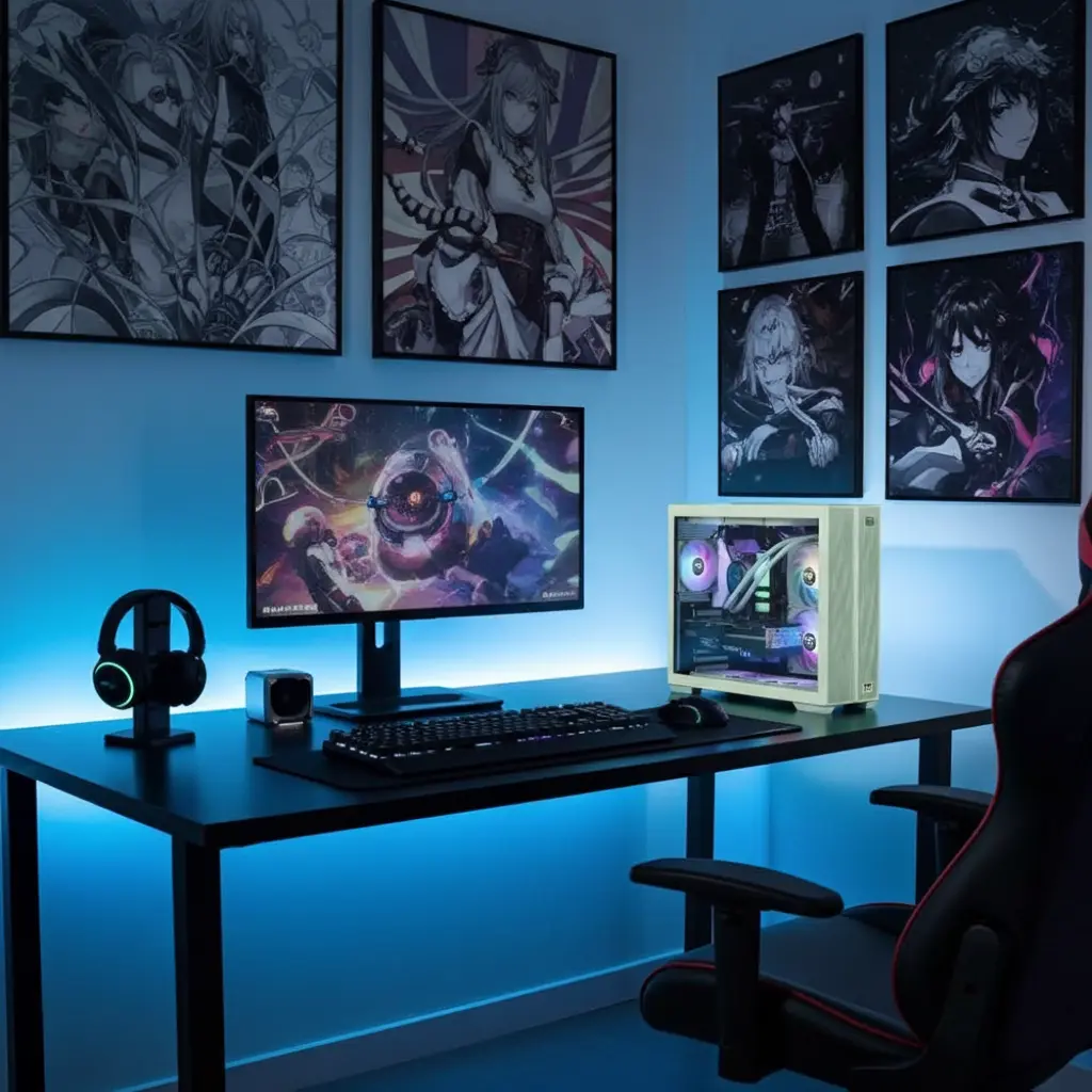 PC build showcase desk